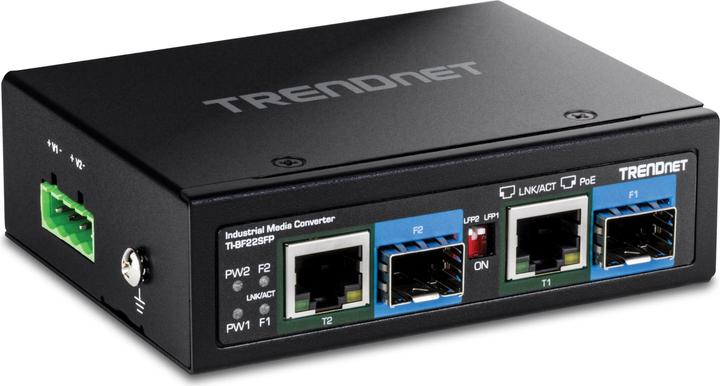 Trendnet TI-BF22SFP Medien Konverter 2-Port Industrial SFP zu Gigabit PoE++