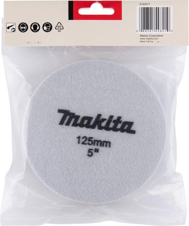 Produktbild Makita Schleifschwamm für Einscheiben-/ Poliermaschine, Ø125 mm, Ungelocht, 1 Stück, schwarz (Fein)