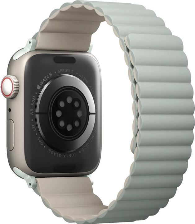 Produktbild Uniq pasek Revix Apple Watch Series 1/2/3/4/5/6/7/8/SE/SE2 38/40/41mm. Reversible Magnetic zielony-b (41 mm, 38 mm, 40 mm, Silikon, Edelstahl)