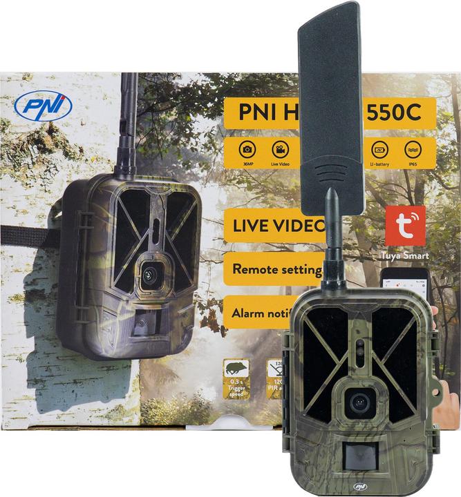 Actual product image PNI Hunting camera Hunting 550C Internet 4G LTE, live access and notifications via the Tuya