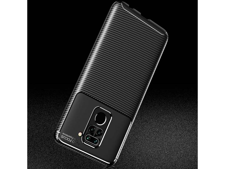 Actual product image Screenguard Xiaomi Redmi Note 9 Cover Carbon Design TPU Case (Xiaomi Redmi Note 9)
