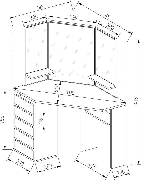 Image du produit Vicco Arielle (54 x 54 x 141,5 cm)