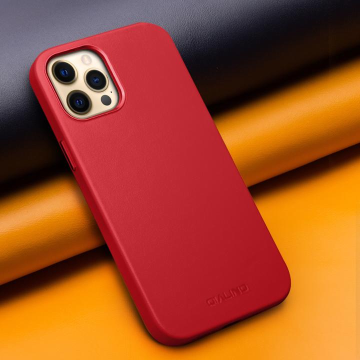 Actual product image QiAlino Coque cuir véritable (compatible MagSafe) (Apple iPhone 12 Pro Max)