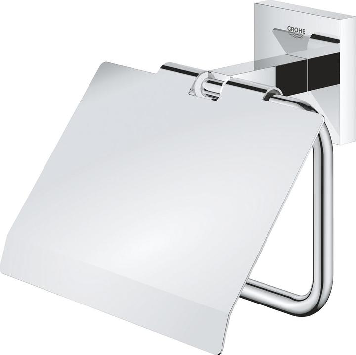 Produktbild Grohe Start Cube QuickFix Toilettenapierhalter, mit Deckel, klebbar, chrom
