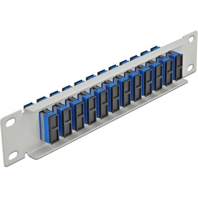 Thumbnail - Delock 10? LWL Patchpanel 12 Port SC Duplex blau 1 HE grau, Server Zubehör, Grau