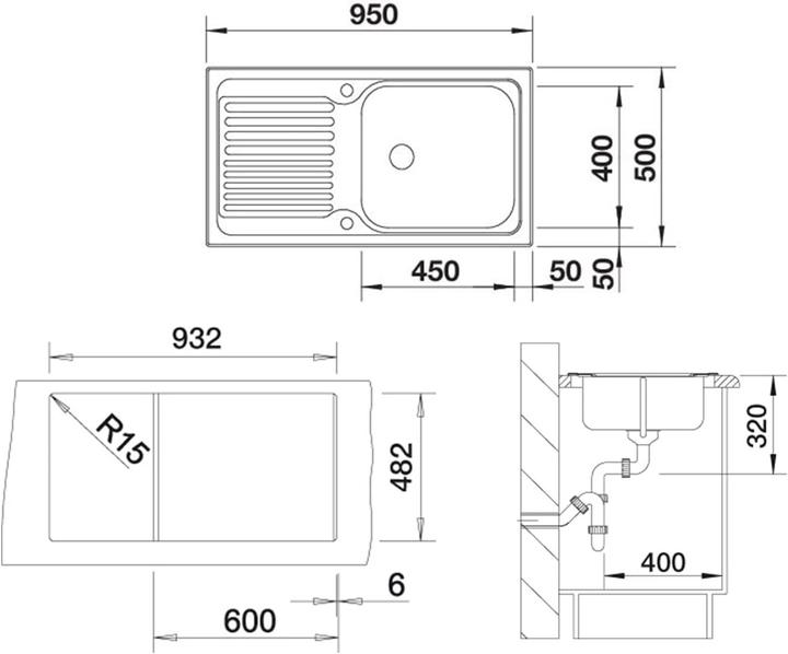 Produktbild Blanco Tipo XL 6 S (Einbauspüle, 50 cm, 95 cm)