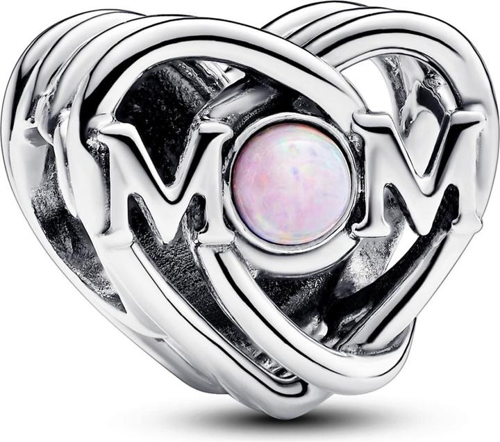 Actual product image Pandora Heart Charm Mum (Synthetic Opal, Sterling silver)
