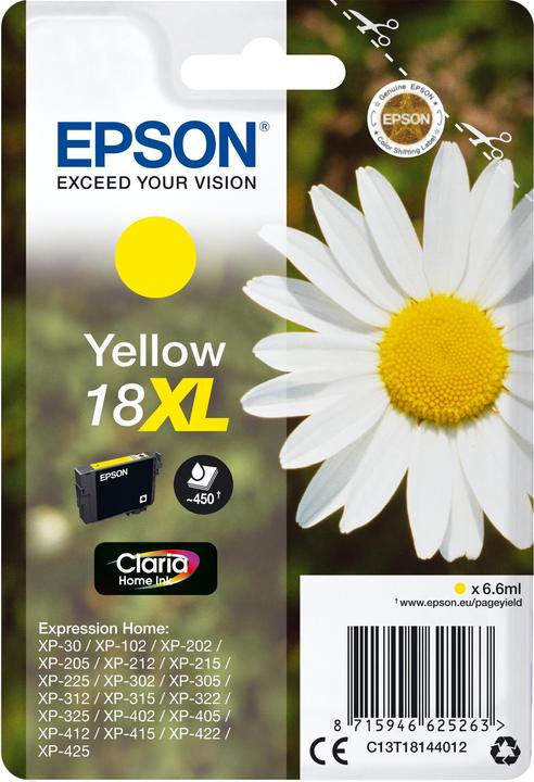 Immagine prodotto Epson Claria Home Ink Giallo 18xl (Y)