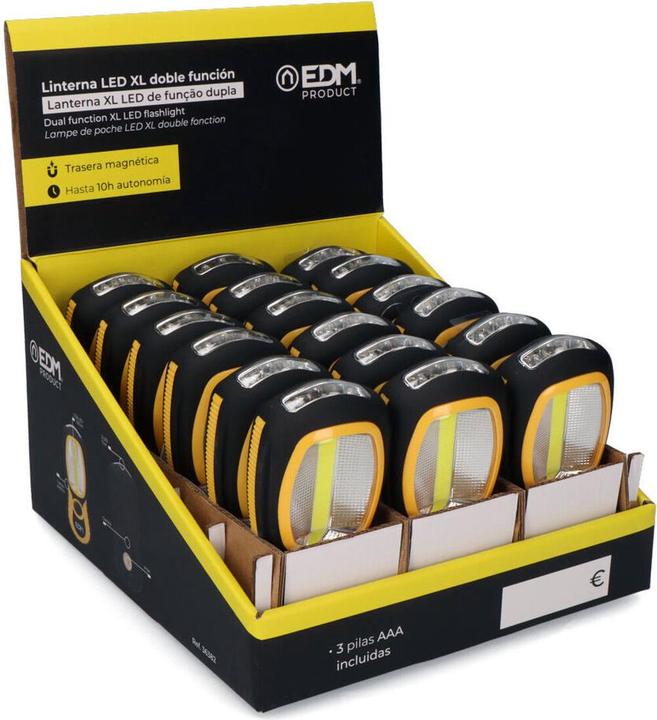 Produktbild EDM Taschenlampe LED 36382 Cob XL 3 W Doppelfunktion Haken Magnet (12 cm)