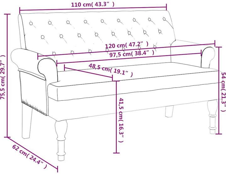 Produktbild vidaXL Bank (120 cm)