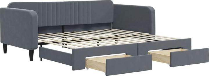 Produktbild vidaXL Tagesbett Ausziehbar mit Schubladen Samt