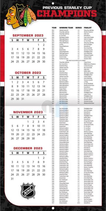 Image du produit NHL - Chicago Blackhawks - 30,5 x 30,5 cm Calendrier mural 2024