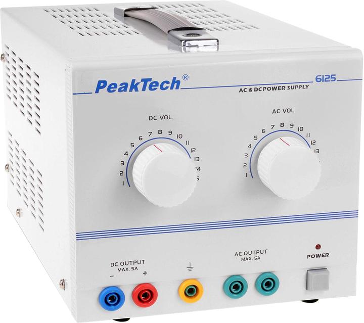 Immagine prodotto Peaktech Alimentazione AC e alimentazione DC 2 Kan....15 VDC 5 A...15 VAC 5