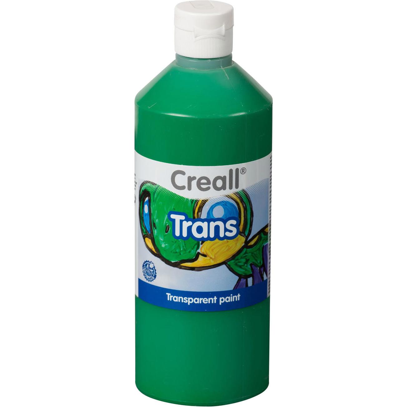 Creall, Künstlerfarbe + Bastelfarbe, Transparante Verf Groen, 500ml (Transparentfarbe Grün, 500 ml)