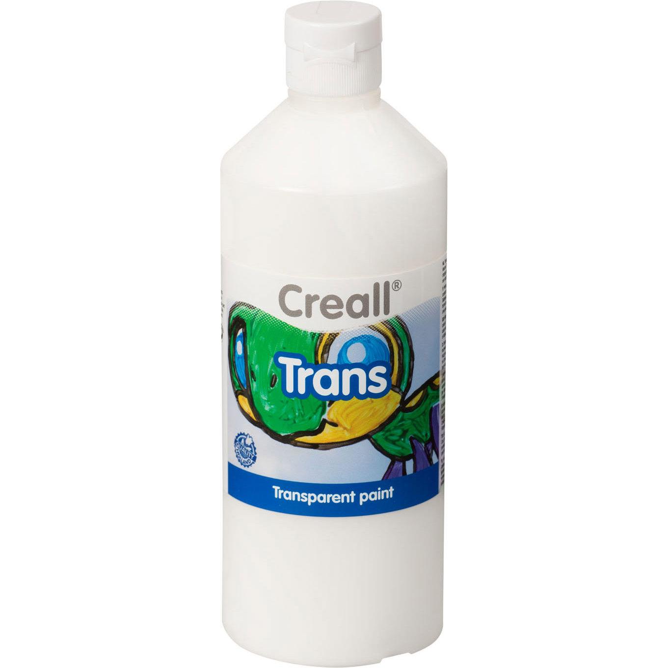 Creall, Künstlerfarbe + Bastelfarbe, Transparante Verf Wit, 500ml (Transparentfarbe Weiss, 500 ml)
