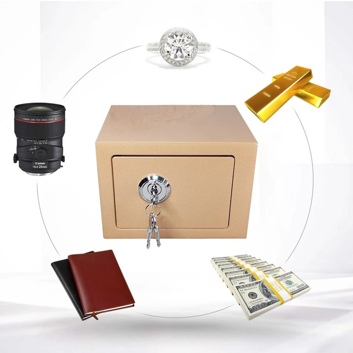 Produktbild Extralink Startseite | Sicher zu Hause | Büro Schlüsselbox Safe gold S-404