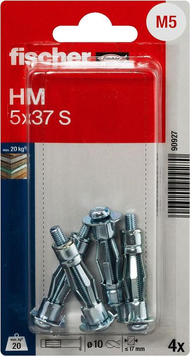 Produktbild Fischer Hohlraum-Metalldübel HM 5x37 S K (4 Stk.)