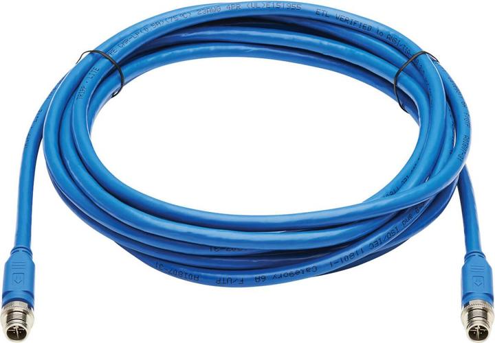 Image du produit Eaton M12 X-Code Cat6a 10G F/UTP CMR-LP Shielded Ethernet Cable M/M IP68 PoE Blue 5m 16.4 (U/FTP, CAT6a, 5 m)