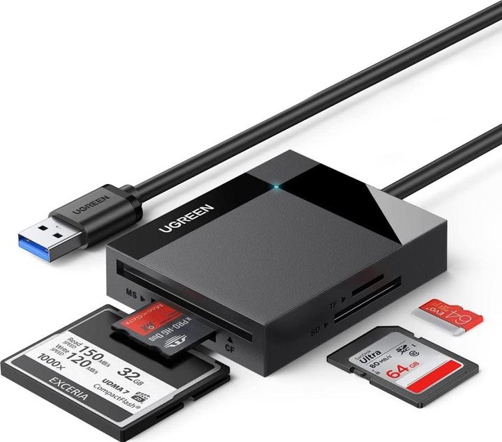 Image du produit Ugreen Lecteur de carte mémoire USB 3.0 SD/Micro SD/CF/MS noir (CR125 30333) (USB 3.0)