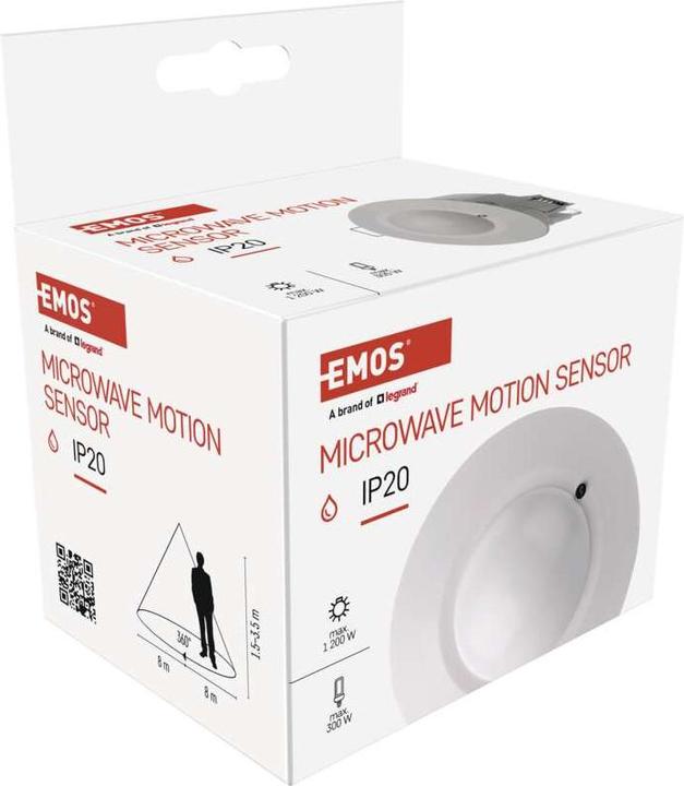 Produktbild Emos Bewegungsmelder (MW-Sensor) IP20 1200W Weiss (8 m)