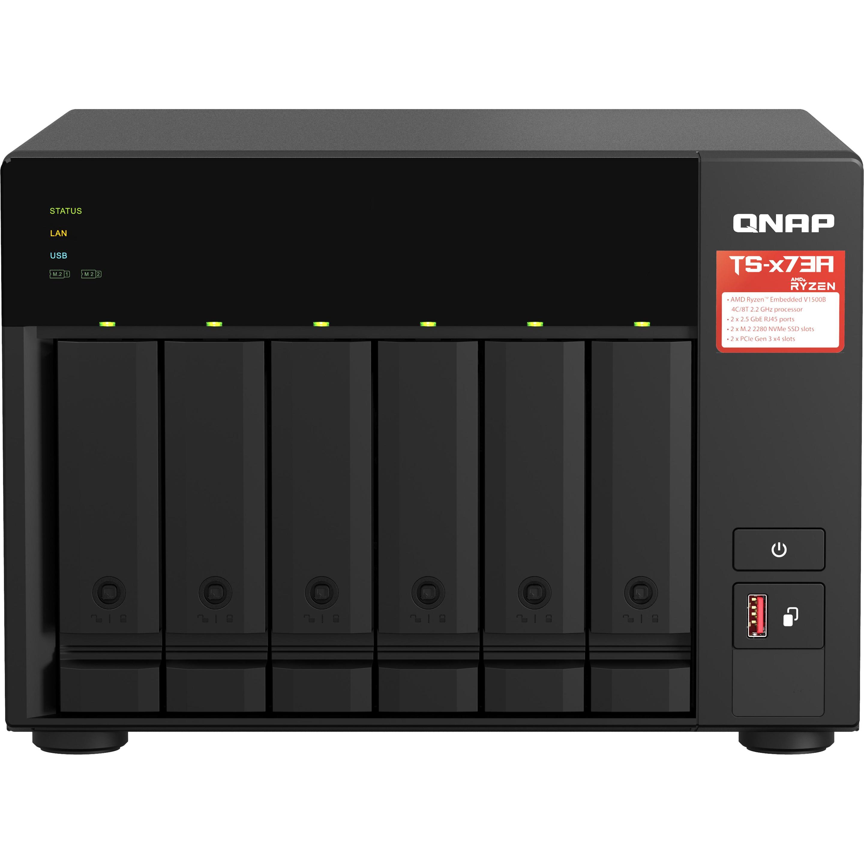 QNAP TS-673A-8G (0 TB), NAS, Schwarz