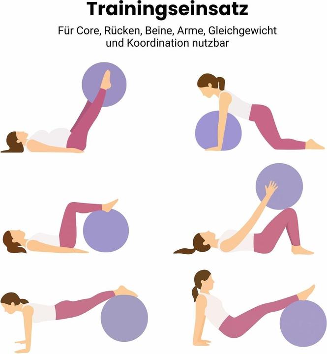 Produktbild Hermex Sitzball mit Schutzhülle Yoga-Ball Gymnastikball Fitnessball (65 cm)