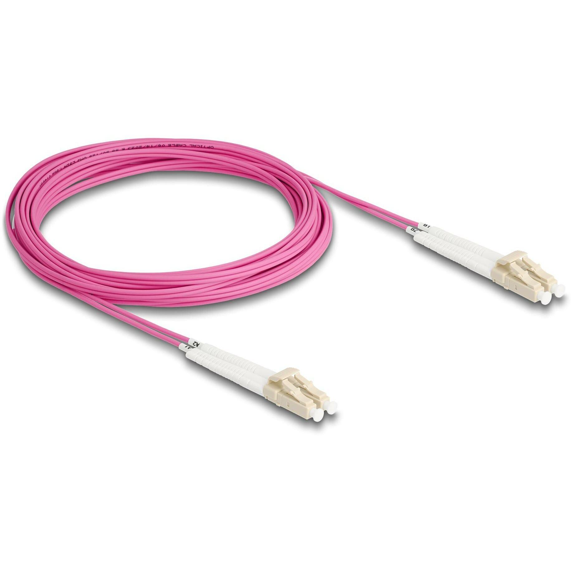 Delock Cavo in fibra ottica LC-D > LC-D multimodale OM3 angolato 5,0 m (5 m), Cavo di rete