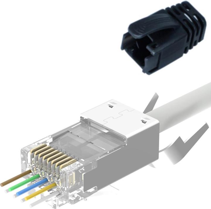 Actual product image Lanview RJ45 STP plug Cat6A/Cat7 for (Network cable plug)