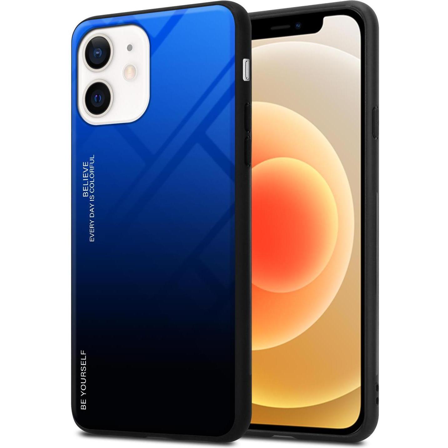 Thumbnail - Cadorabo TPU 2 Farben Glas Cover (Apple iPhone 12 mini), Smartphone Hülle, Schwarz