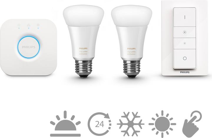 Image du produit Philips Kit de démarrage Hue White Ambiance (E27, 806 lm, 2x)