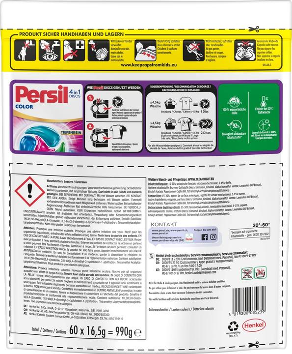 Image du produit Persil Kapseln Color Discs (60 Cycles de lavage, Pods)