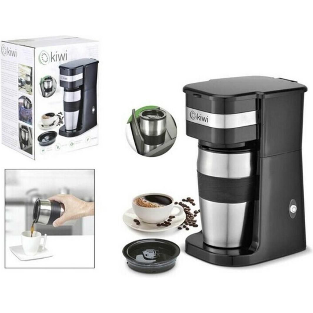 Kiwi Kaffeemaschine mit Mitnehmertasse 420ccm 650700w, Filterkaffeemaschine, Schwarz