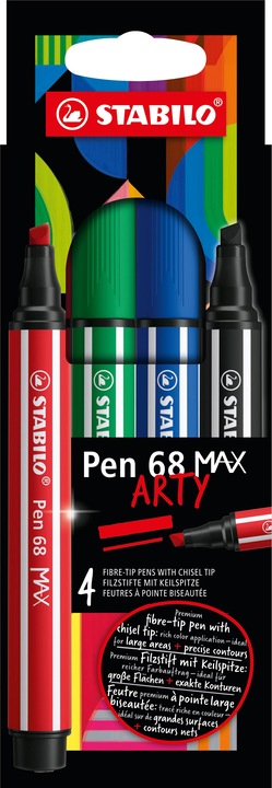 Produktbild STABILO PEN 68 MAX ARTY - Fasermaler (4 Farben, 4 x)