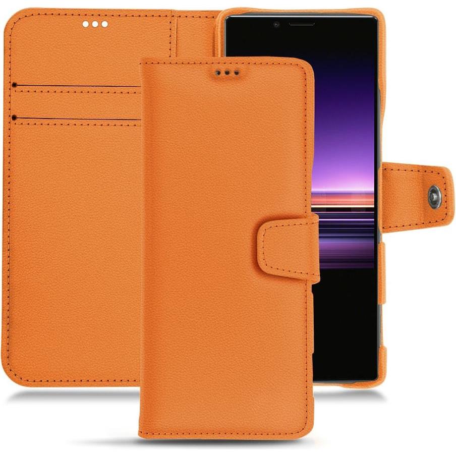Thumbnail - Noreve Lederschutzhülle Wallet (Sony Xperia 1), Smartphone Hülle, Orange