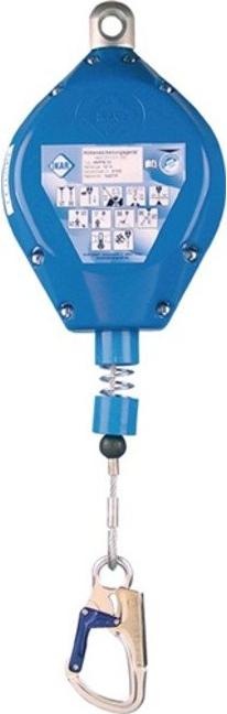 Actual product image MAS Retractable type fall arrester EN 360 galvanised steel rope,18m (Height safety device, 136 kg)