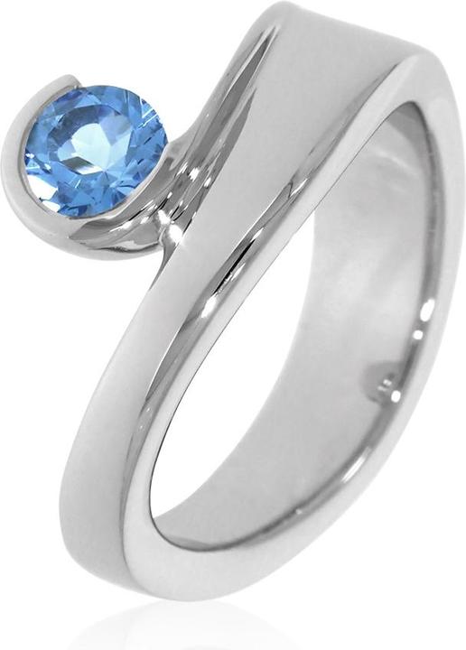 Produktbild Xen Ring mit 5 mm Blautopas ca. 0,54 ct. rhodiniert (58, 925 Silber)
