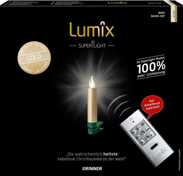 Image du produit Krinner Bougie de Noël à LED pour arbre de Noël - Ensemble de démarrage Superlight (12 x)