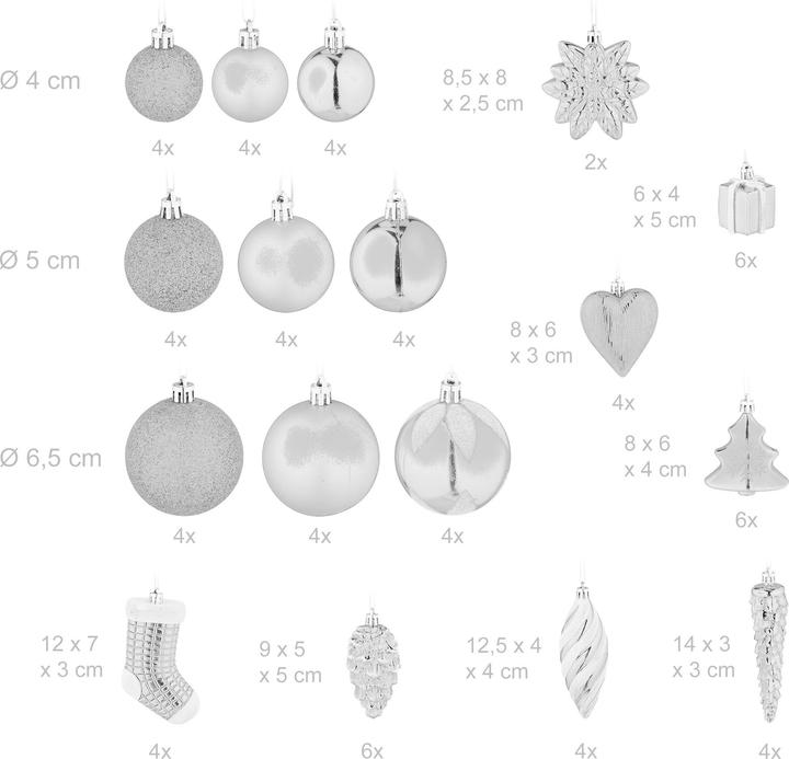 Actual product image Relaxdays Christmas baubles (72 -part)