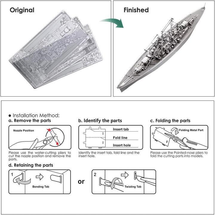 Actual product image Piececool 3D Puzzle Schlachtschiff Bismarck
