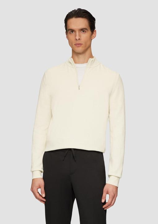 Actual product image S.Oliver Strickpullover Strickpullover mit Troyer-Kragen und Seide (XL)