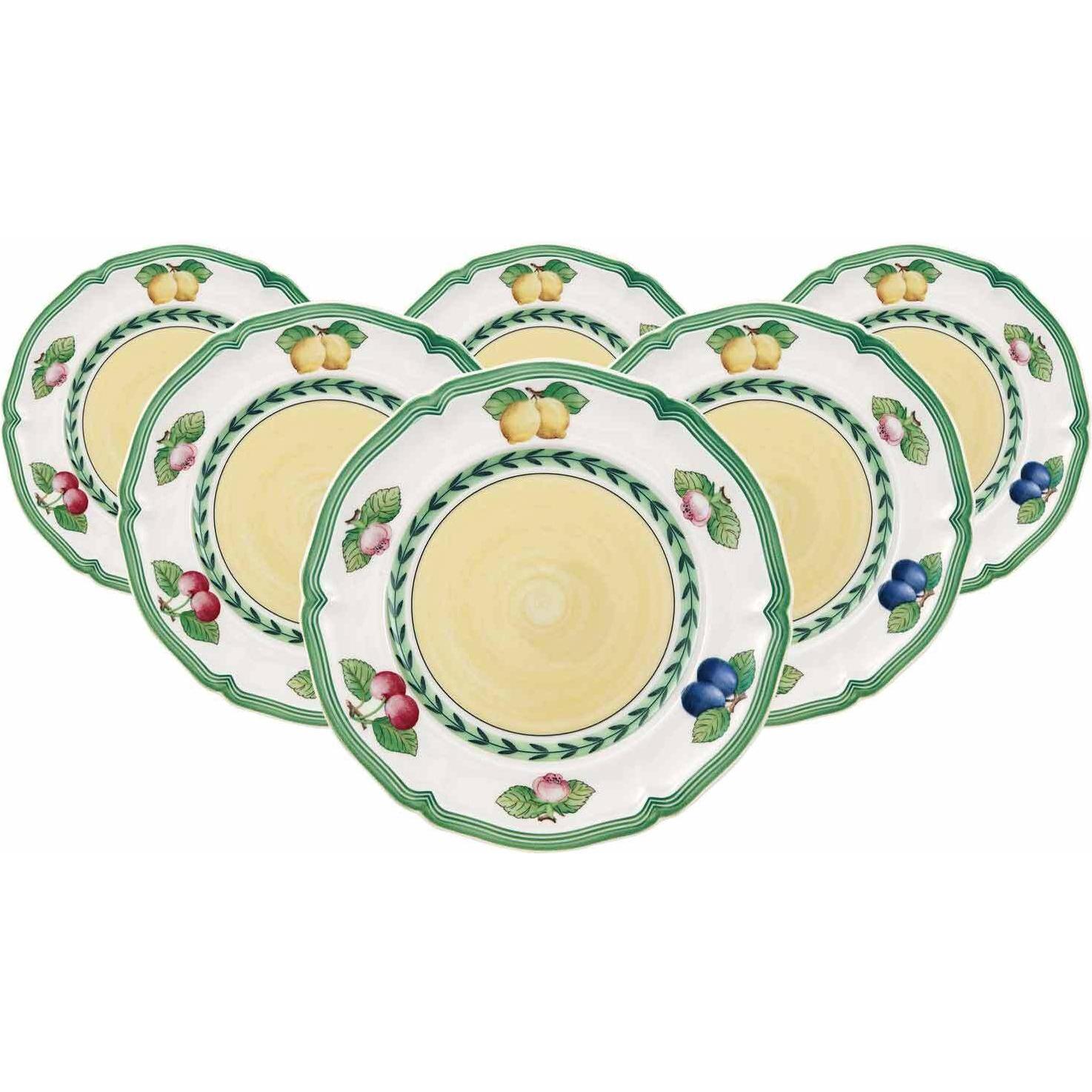 Villeroy & Boch Multipack French Garden Fleurence Brotteller - 6 Stück, Teller, Mehrfarbig