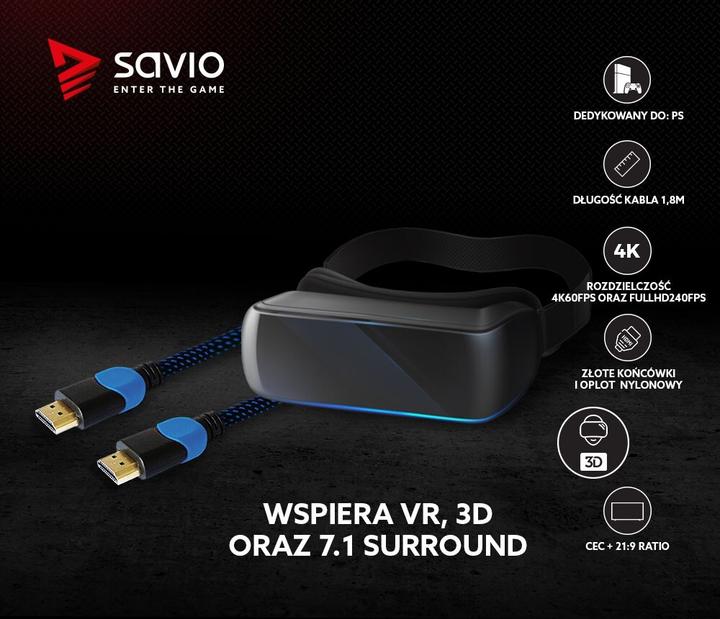 Actual product image Savio GCL-02 HDMI Cable HDMI Type A (Standard) (1.80 m)