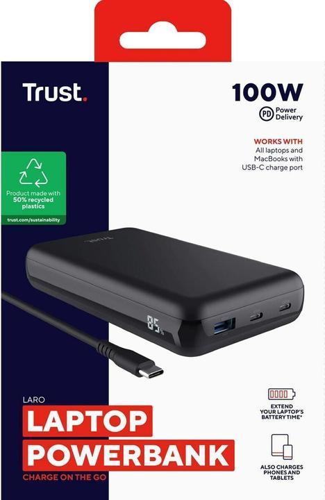 Actual product image Trust Laro 100w Laptop Powerbank (10000 mAh, 100 W, 36 Wh)