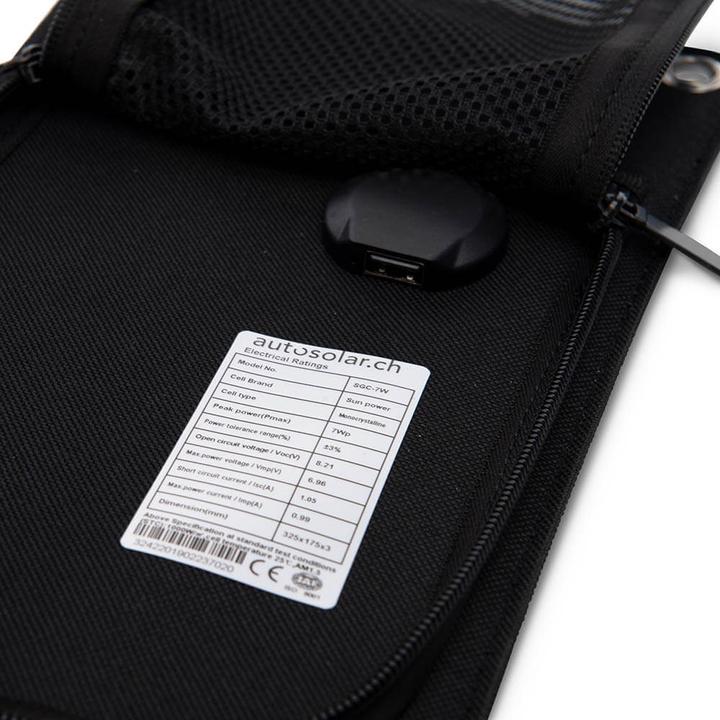 Actual product image Autosolar 7 Watt solar panel with USB connection (7 W, 0.17 kg)
