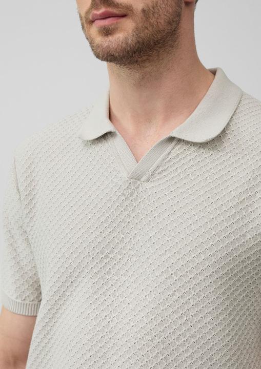 Produktbild s.Oliver Strickpullover Gestricktes Poloshirt mit Struktur und Bündchen (L)