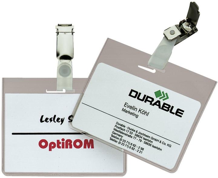 Image du produit Durable Badge, fermé en haut, avec clip, 90 x 60 mm