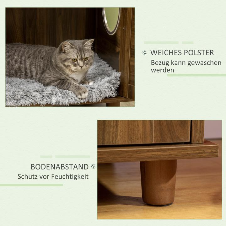 Produktbild PawHut Katzentoilett mit Kissen (Katzenklo geschlossen)