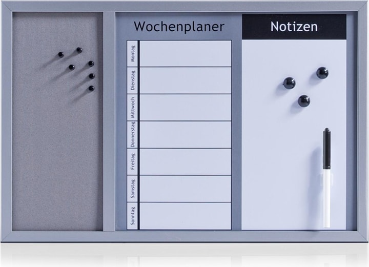 Image du produit Zeller Present Combi-board (Tableau magnétique, Tableau d'affichage, Tableau blanc, Calendrier hebdomadaire, 60 x 40 cm)
