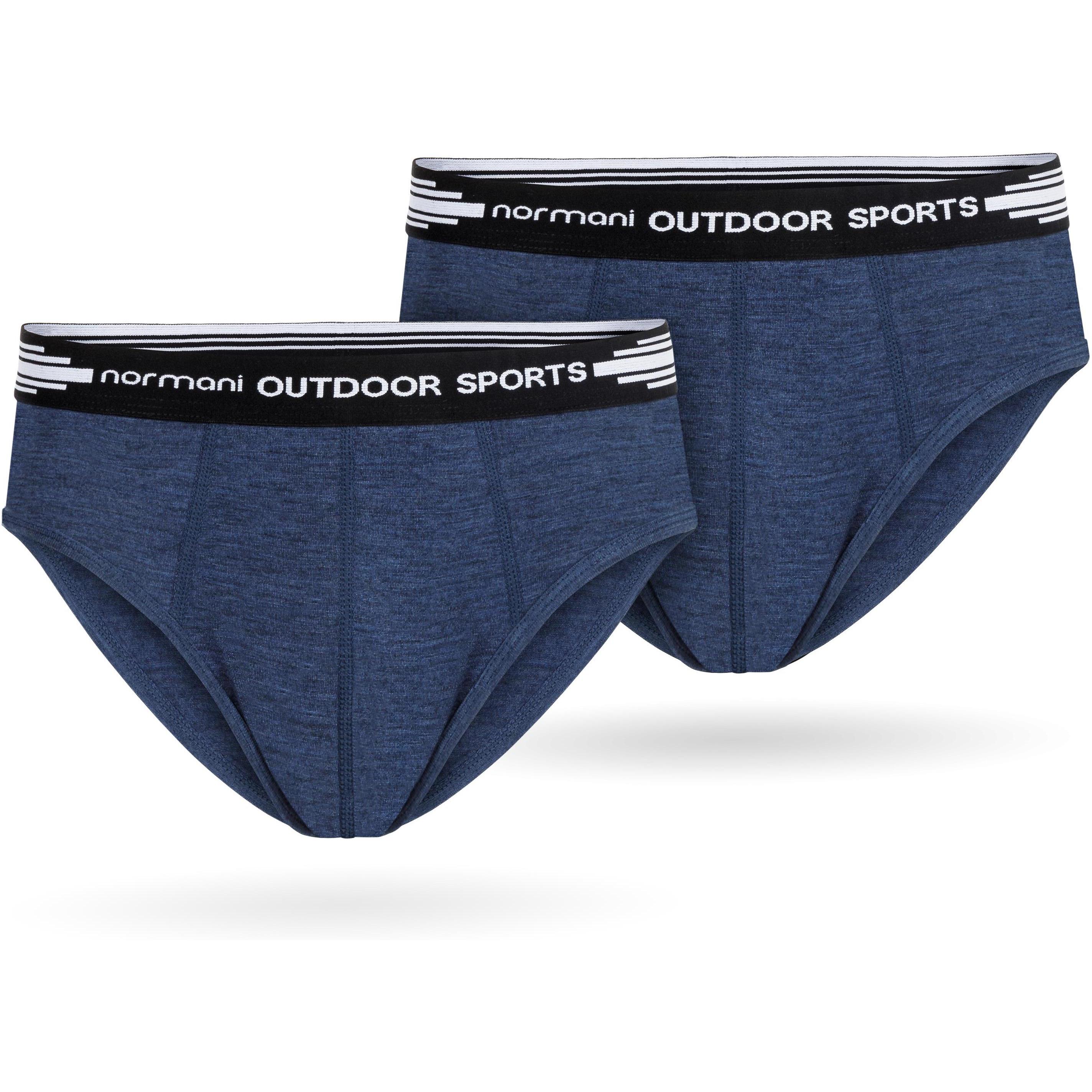 Normani, Herren, Unterhosen, 2er Pack Herren Merino Slipper Unterhose Retroshorts - 8515, Blau, (L, 2er Pack)