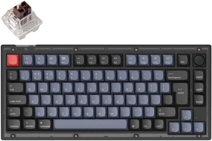 Actual product image Keychron Key V1 75% Frosted Black RGB Key Brown H V1-C3-EN (DE)